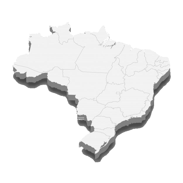 Mapa 3D isométrico do Brasil — atuação Infracold em todos os 27 estados